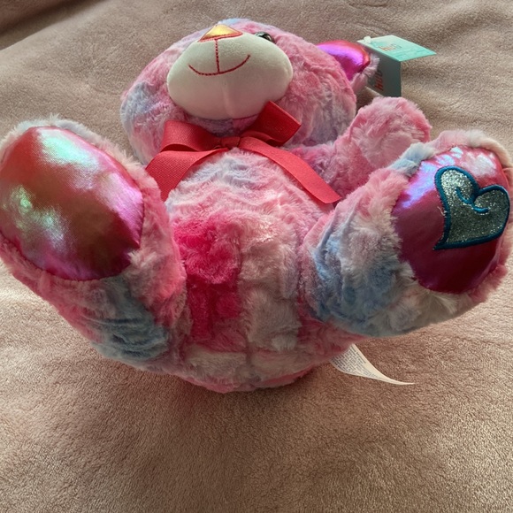 NWT Tie Dye Cotton Candy Stuffed Animal Plush Teddy Bear Walgreens brand - Picture 10 of 10